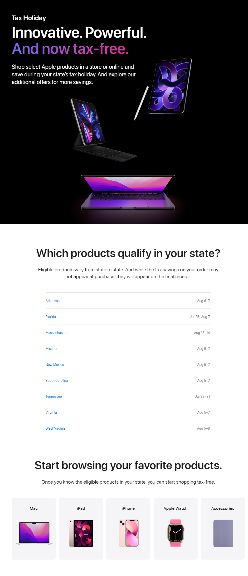 苹果限时免销售税购物即将登陆美国 9 个州：覆盖 Mac、iPad、iPhone 等产品