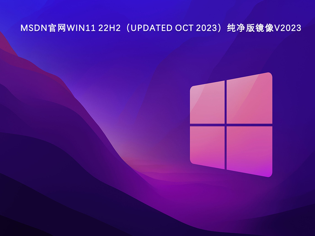 MSDN官网Win11 22H2（updated Oct 2023）纯净版镜像V2023