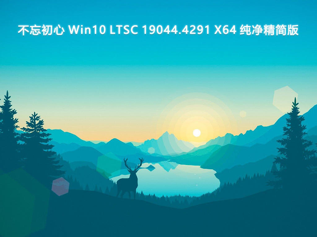 不忘初心 Win10 LTSC 19044.4291 X64 纯净精简版V2024