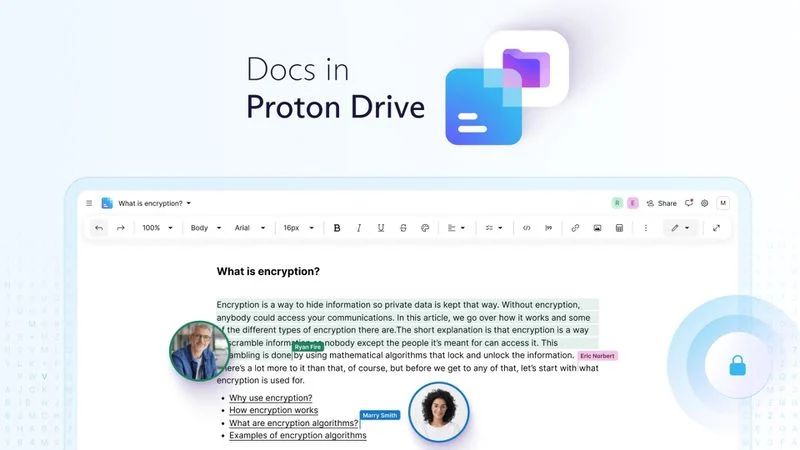 Proton Docs 文档服务登场：实现端到端文本加密