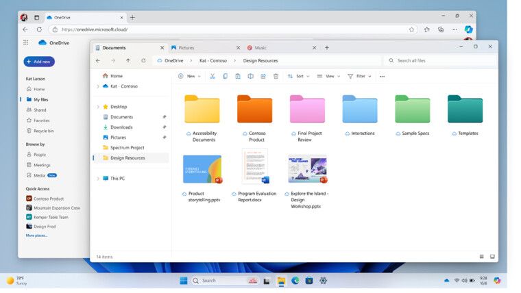 微软 Win11 文件管理器扩展支持 OneDrive：可使用彩色文件夹